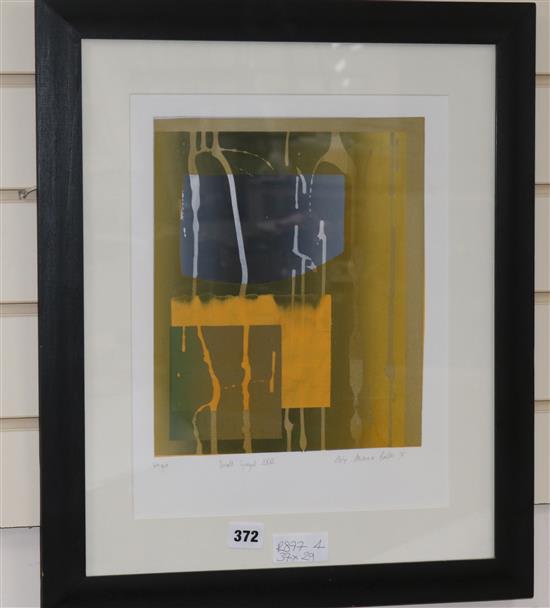Dale Devereux Barker, monoprint, Small Guignol XXI, 18 x 15cm